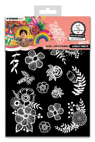Art By Marlene Rub-Ons Lovely Prints, White Art By Marlene 6 Sheets
