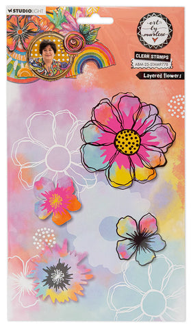 Art By Marlene Clear Stamp Layered Flowers