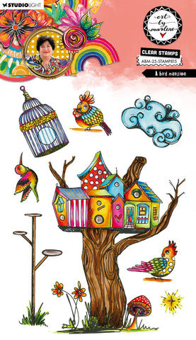 Art By Marlene Clear Stamp A Bird Mansion Art by Marlene 8 Pieces
