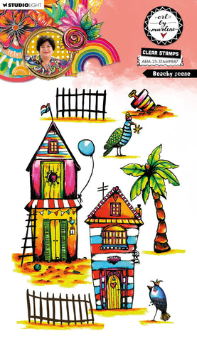 Studio Light Art by Marlene Clear Stamp Beachy scene