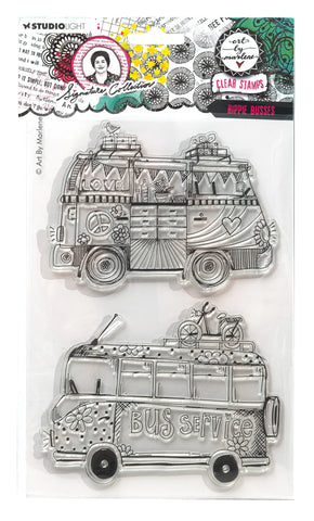 Art By Marlene Clear Stamp Hippie Busses Signature Collection 2 PC