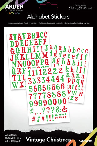 Arden Creative Studio Vintage Christmas Alphabet Stickers