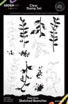 Arden Creative Studio Maker Series Sketched Branches 6in x 8in Clear Stamp Set