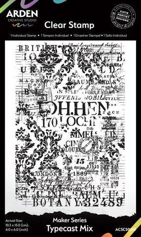 Arden Creative Studio Maker Series Typecast Mix  4in x 6in Background Stamp