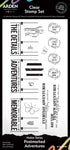 Arden Creative Studio Maker Series Postmarked Adventures 4 in x 8 in Clear Stamp Set