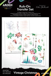Arden Creative Studio Vintage Christmas 6in x 8in Rub-On Transfer Set