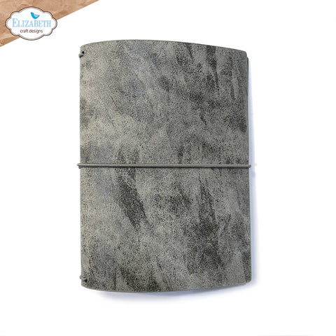 Elizabeth Craft Stonewashed Art Journal XL 9.8"X6.5" Grey Passport
