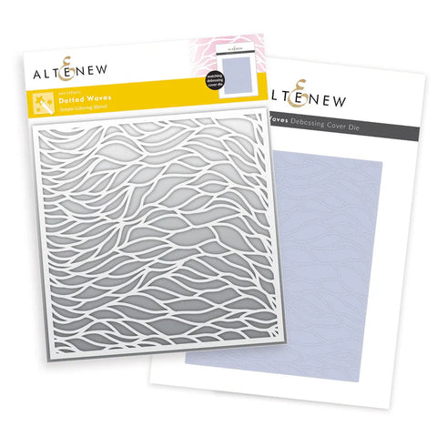 Altenew Dotted Waves stencil and embossing folder