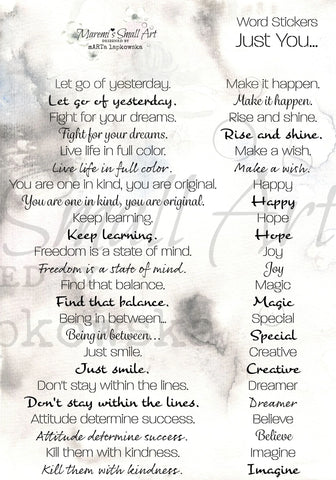 Maremi's Words Stickers 'Just You'