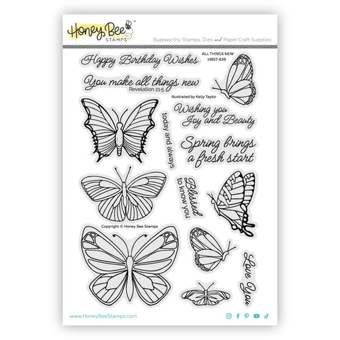 Honey Bee Stamps All Things New - 6x8 Clear Stamp Set