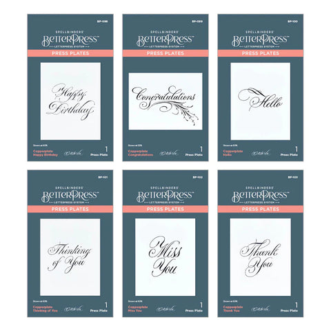 Spellbinders I want it all! Bundle From THE COPPERPLATE EVERYDAY SENTIMENTS COLLECTION By Paul Antonio