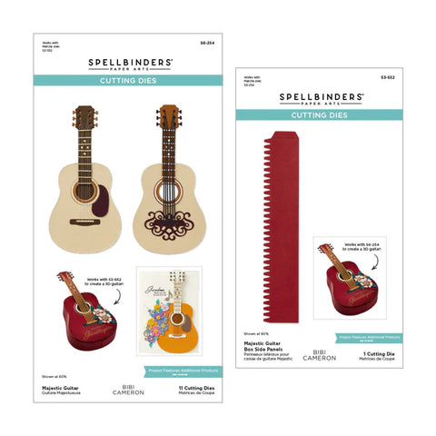 Spellbinders MAJESTIC GUITAR BOX CREATOR BUNDLE FROM THE BIBI'S MUSICAL NOTES COLLECTION BY BIBI CAMERON