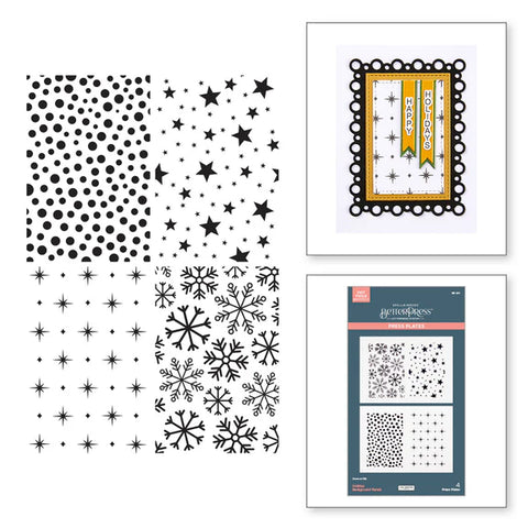 Spellbinders Holiday Backgrounds Panels Press Plates from the Essential Holiday Collection by Lisa Horton