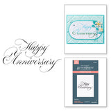 Spellbinders Copperplate Happy Anniversary BetterPress Plate from the Copperplate Happy Everything Sentiments Collection by Paul Antonio