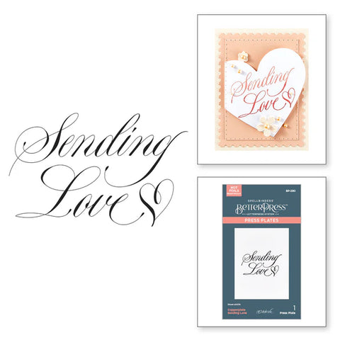 Spellbinders Copperplate Sending Love BetterPress Plate from the Copperplate On Your Wedding Day Collection by Paul Antonio