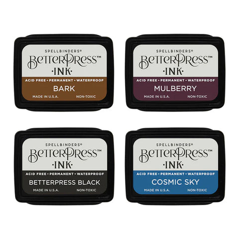 Spellbinders BetterPress Letterpress Mini Ink Pad Set 4/Pkg Regal Tones