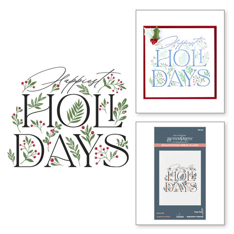 Spellbinders - Happiest Holidays Registration Press Plate Set from the City Holiday Collection by Yana Smakula