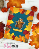 Pink & Main Autumn Bear stamps