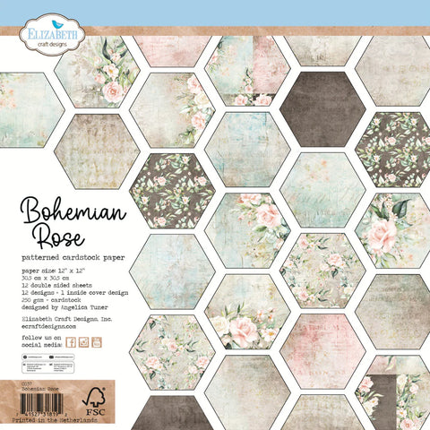 Elizabeth Craft 12x12 paper collection Bohemian Rose