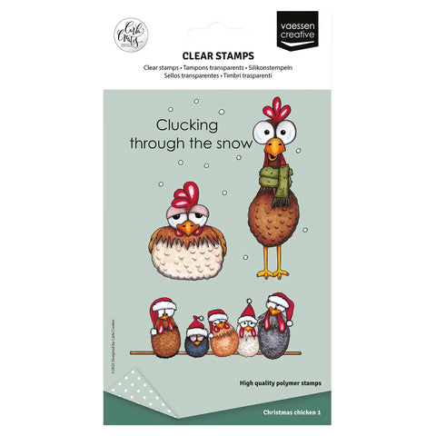 Vaessen Creative - Clear Stamps Christmas Chickens 1 12pcs