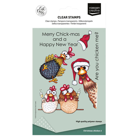 Vaessen Creative - Clear Stamps Christmas Chickens 2 10pcs