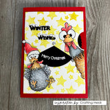 Vaessen Creative - Clear Stamps Christmas Chickens 2 10pcs