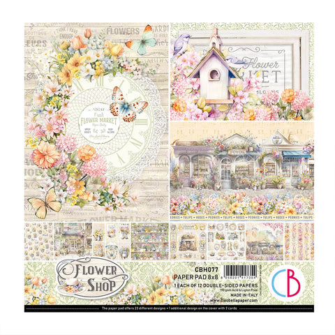 S30 CIAO BELLA Flower Shop Paper Pad 8"x8" 12/Pkg