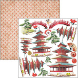 CIAO BELLA Land Of The Rising Sun Fussy Cut Pad 6"x6" 24/Pkg