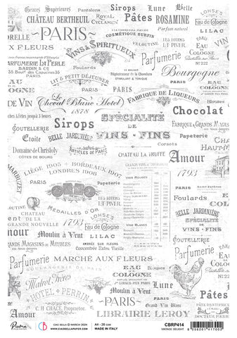 CIAO BELLA - Rice Paper A4 Piuma Vintage Delight - 1 Sheet