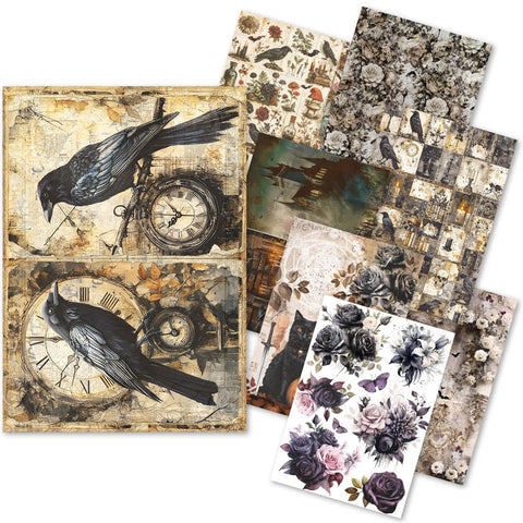 Ciao Bella - Rice Paper A5 MIXED 8/Pkg Dark Academia