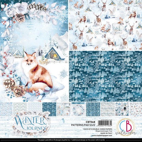 Ciao Bella Winter Journey Patterns Pad 12"x12" 8/Pkg