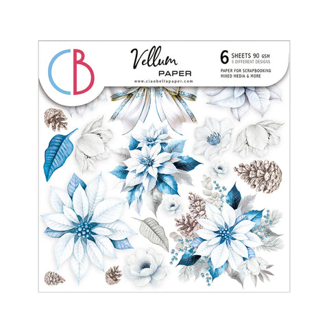 CIAO BELLA - Vellum Elegance of Blue Fussy Cut 6"x6" 6/Pkg