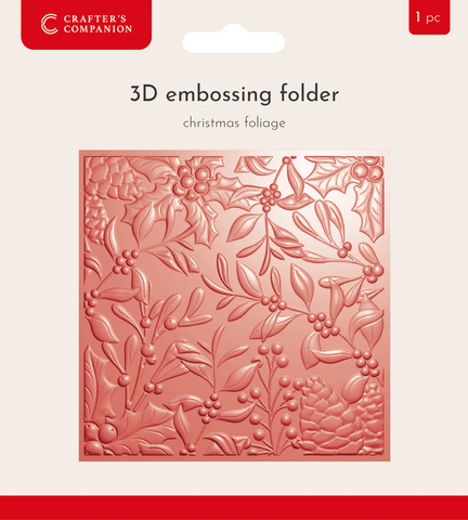 Crafter’s Companion 3D Embossing Folder 5.5”x5.5” - Christmas Foliage