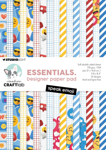 Studio light - Designer Paper Pad Speak Emoji Essentials 24 Sheets