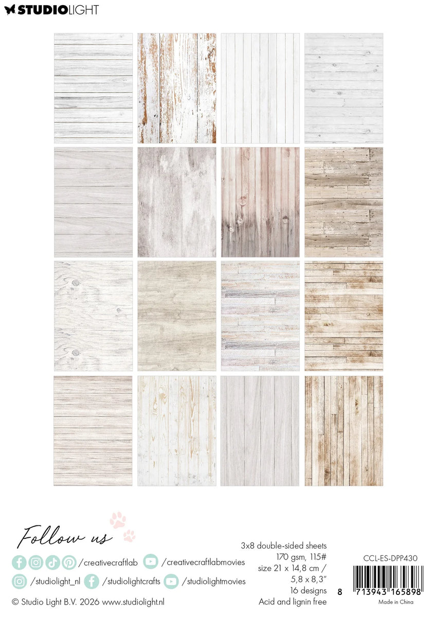 Studio Light Design Paper Pad White Wood Essentials 24 Sheets – Scrap ...