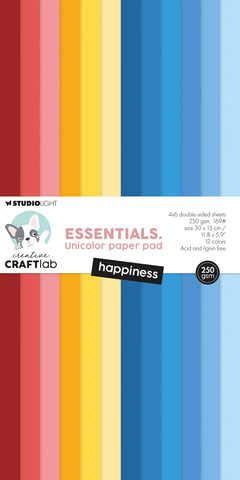 Studio light - Unicolor Paper Pad Happiness Essentials 24 Sheets