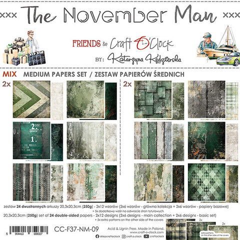 Craft O'Clock - 8X8 Mix Paper Pad, The November Man
