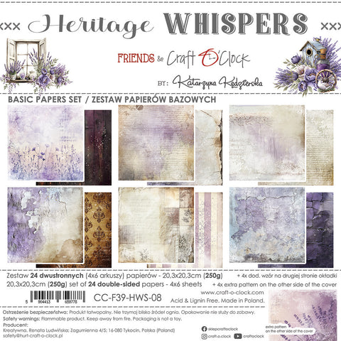 Craft O'Clock - 8X8 Basics Paper Pad, Heritage Whispers