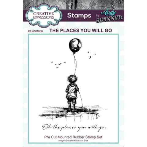 Creative Expressions - Andy Skinner The Places You Will Go 3.5 in x 5.25 in Pre Cut Rubber Stamp