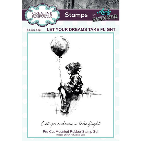 Creative Expressions - Andy Skinner Let Your Dreams Take Flight 3.5 in x 5.25 in Pre Cut Rubber Stamp
