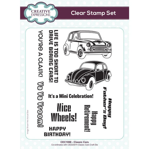 Creative Expressions - Classic Cars 6 in x 8 in Clear Stamp Set