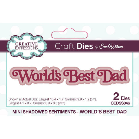 Creative Expressions Sue Wilson Mini Shadowed Sentiments World's Best Dad Craft Die