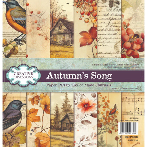 Creative Expressions Taylor Made Journals Autumn Song 8 in x 8 in Paper Pad