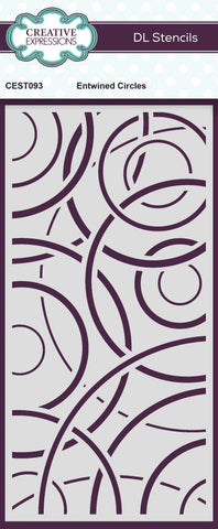 Creative Expressions Entwined Circles DL Stencil 4 in x 8 in
