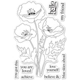 Memory Box Playful Poppies Clear Stamp Set