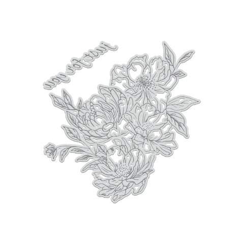 Couture Creations - GoLetterPress Impression Stamp - Stamp 3 - Just for You Floral