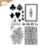 Elizabeth Craft Designs - Romantic Revival Collection - Clear Photopolymer Stamps - Playing Card Collage