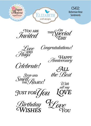 Elizabeth Craft Bohemian Rose Sentiments