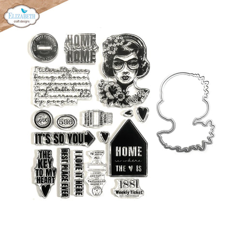 Elizabeth Craft Designs -Frida at Home Stamp and Die set