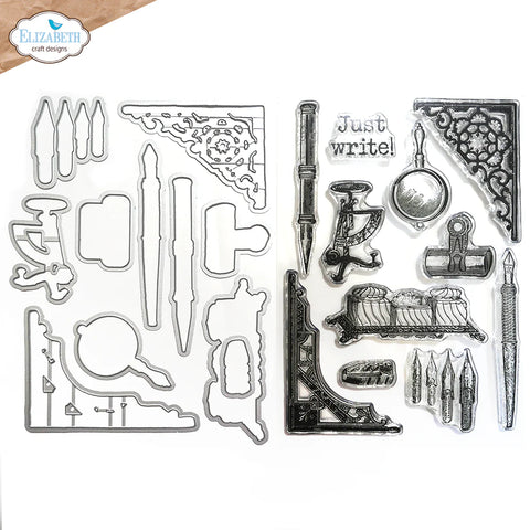 Elizabeth Craft Stamp - Just Write Stamp and Die Set